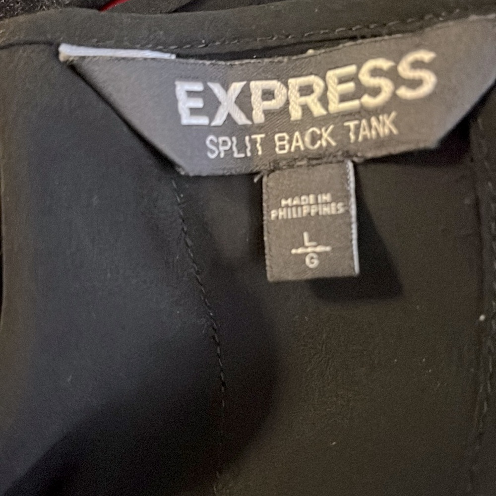 Express Black Asymmetrical Split Back Tank Top - image 5